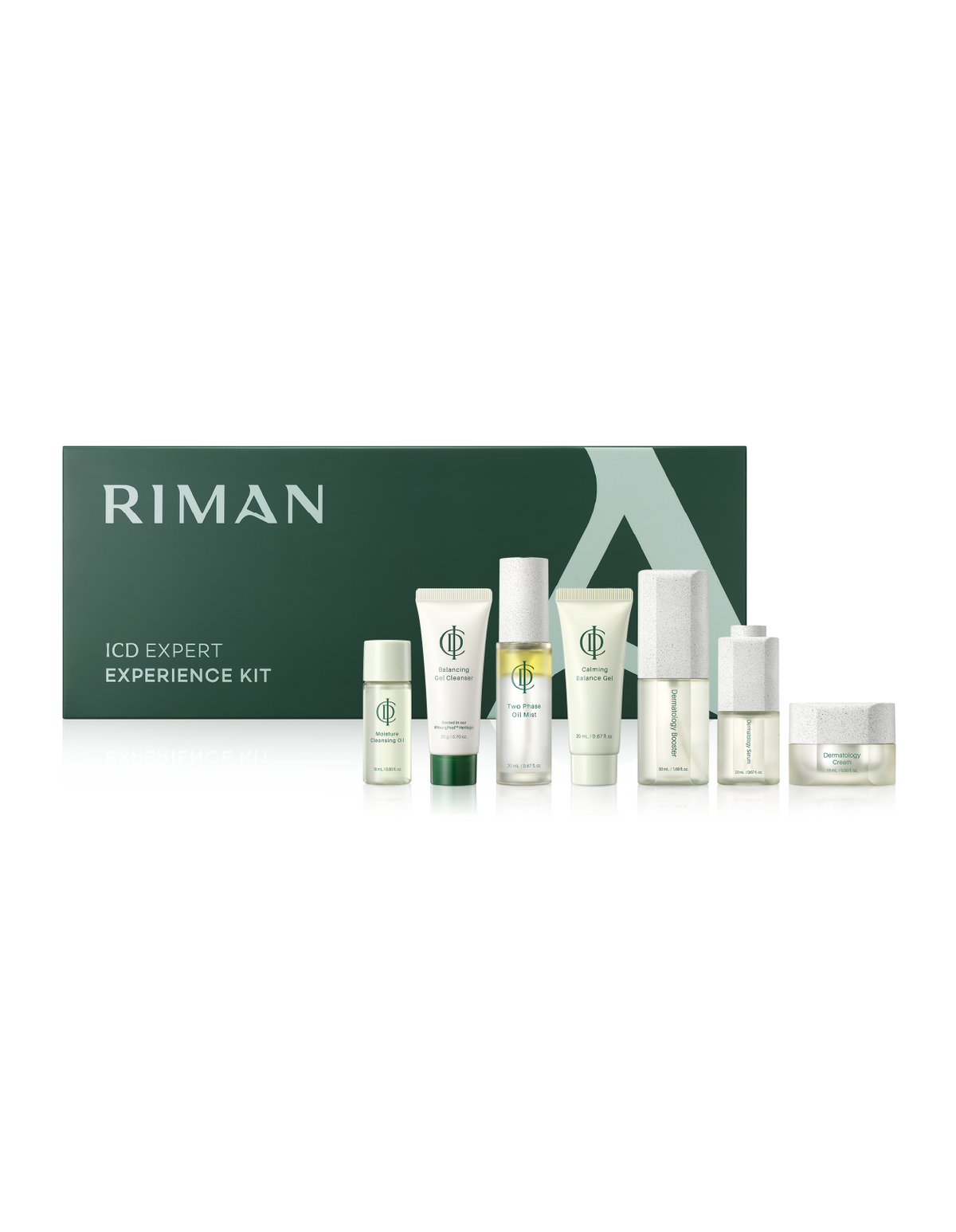 Riman ICD Expert Experience Kit - 7-Piece Relaunched K-Beauty Dermatology Ritual with Cleansing Oil, Balancing Gel, Booster, Serum & Cream